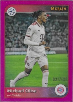 Michael Olise 2024 Topps Merlin Chrome Magenta Refractor /125