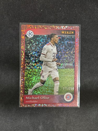 Michael Olise 2024 Topps Merlin Chrome Pink Gold Speckled Refractor /250