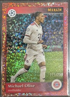 Michael Olise 2024 Topps Merlin Chrome Rose Gold Speckle Refractor /250