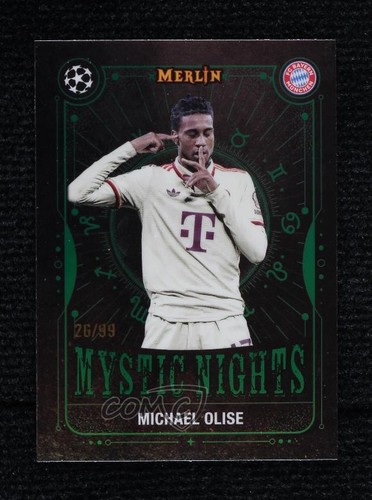 Michael Olise 2024 Panini Merlin UEFA Club Competizioni Green Refractor /99