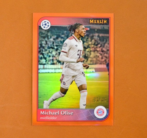 Michael Olise 2024 Panini Merlin UEFA UCC Orange Refractor /25
