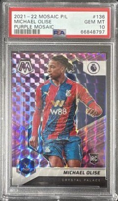 Michael Olise 2021 Panini Mosaic EPL Purple Mosaic /49
