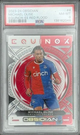Michael Olise 2023 Panini Obsidian Electric Etch Red Flood /10