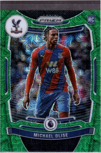 Michael Olise 2021 Panini Prizm Premier League Green Mojo