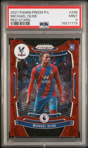 Michael Olise 2021 Panini Prizm Premier League Red Stars /28