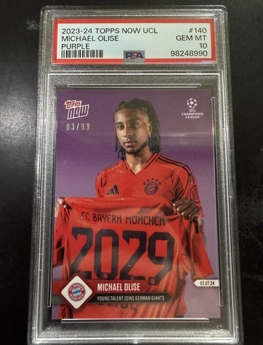 Michael Olise 2023 Topps Now UEFA Champions League Purple /99