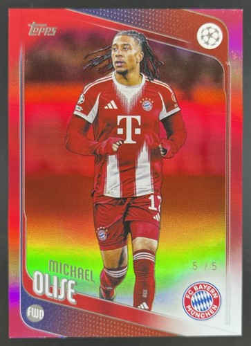 Michael Olise 2025 Topps UEFA Champions Collection Rosso Foil /5
