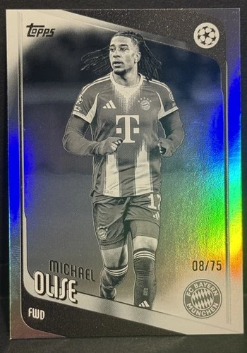 Michael Olise 2025 Topps UEFA Club Competitions Black & White Foil /75