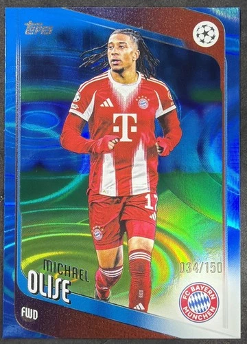 Michael Olise 2025 Topps UEFA Club Competitions Blue Raindrops /150