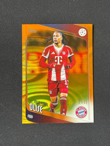 Michael Olise 2025 Topps UEFA Club Competitions Orange Raindrops /25