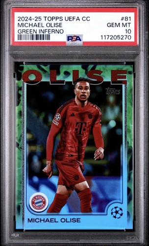 Michael Olise 2024 Topps UEFA Club Competitions Verde Inferno /99