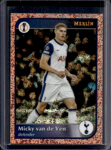 Micky van de Ven 2024 Topps Merlin Chrome UCC Rose Gold Speckle Refractor /250