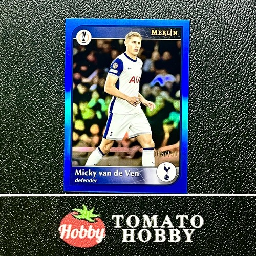Micky van de Ven 2024 Topps Merlin Chrome UEFA Blue Refractor /150