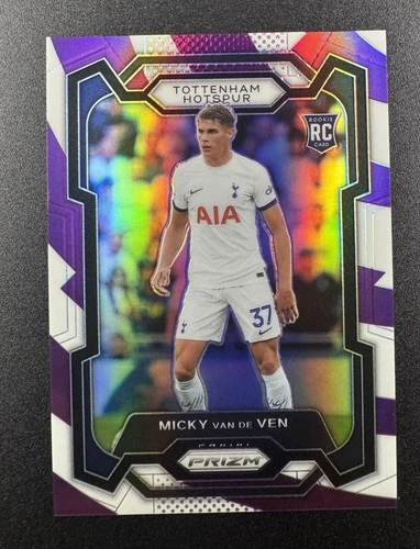 Micky van de Ven 2023 Panini Prizm Purple & White Stripe /92