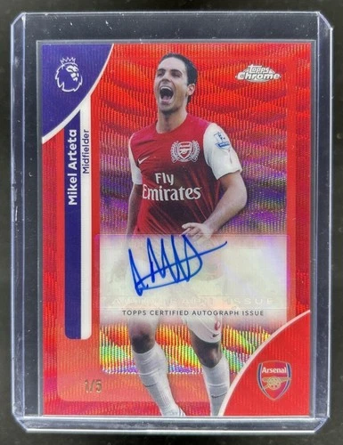 Mikel Arteta 2026 Topps Chrome Red Wave Refractor /5