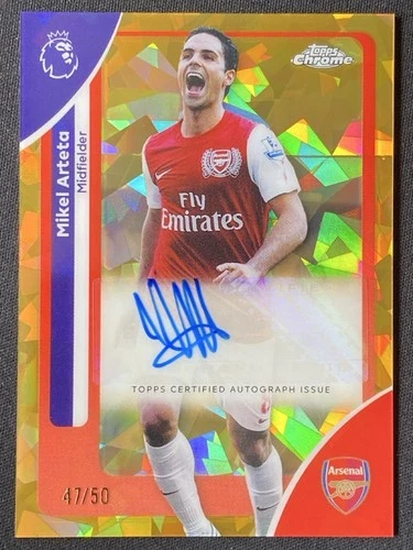 Mikel Arteta 2025 Topps Chrome Sapphire Gold /50