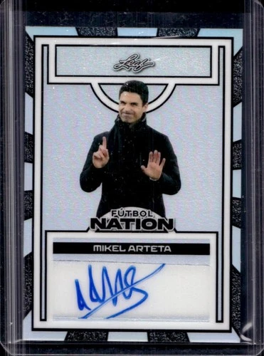 Mikel Arteta 2025 Leaf Football Nation Silver Prismatic 1/1