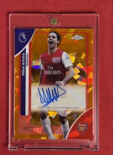 Mikel Arteta 2025 Topps Premier League Sapphire Orange /25