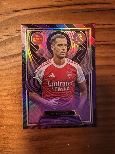 Mikel Merino 2025 Topps EPL Gold Soccer Purple /50
