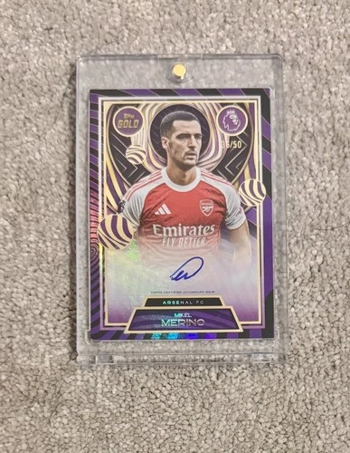 Mikel Merino 2025 Topps Gold Premier League Purple /50