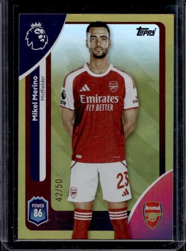 Mikel Merino 2025 Topps Premier League Gold Rainbow Foil /50
