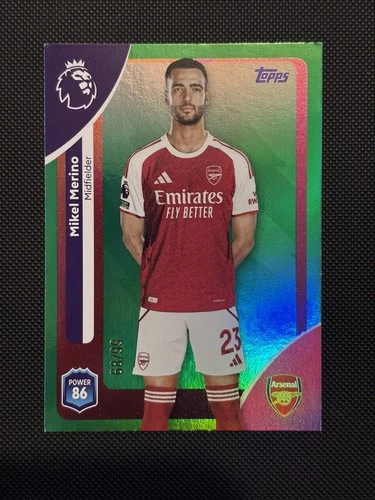 Mikel Merino 2026 Topps Premier League Green Refractor /99