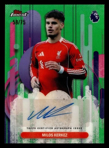 Milo Kerkez 2026 Topps Finest Premier League Green Refractor /75