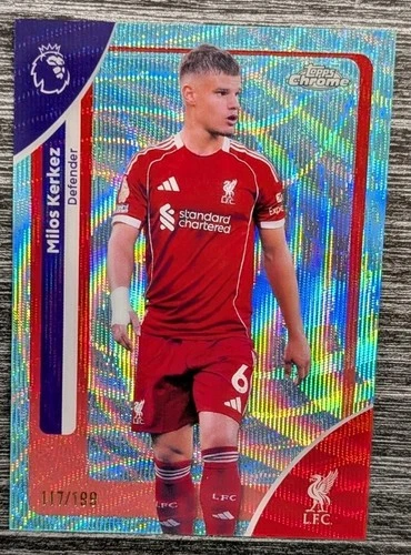 Milos Kerkez 2026 Topps Chrome EPL Aqua Refractor /199