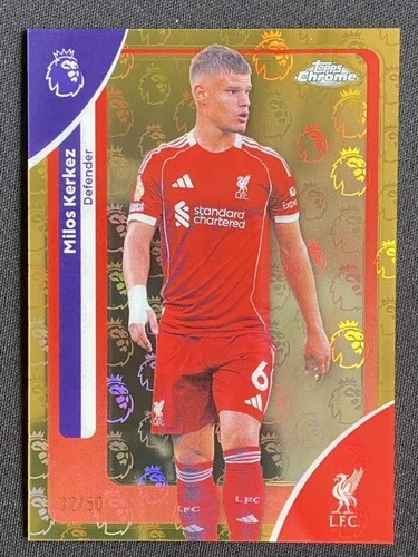 Milos Kerkez 2025 Topps Chrome Gold LogoFractor /50