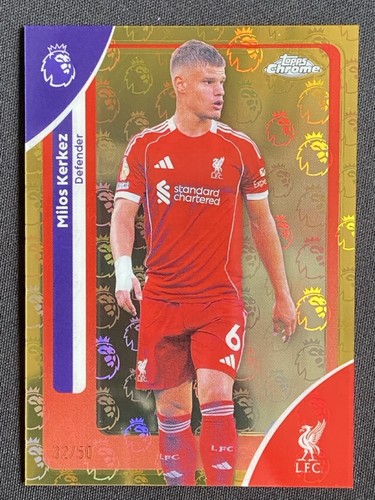 Milos Kerkez 2026 Topps Chrome LogoFractor Oro /50