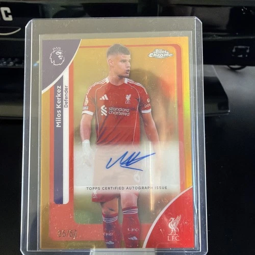 Milos Kerkez 2026 Topps Chrome Premier League Gold Refractor /50