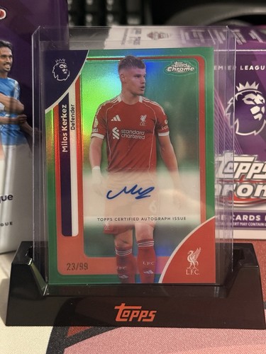 Milos Kerkez 2026 Topps Chrome Premier League Green 23/99