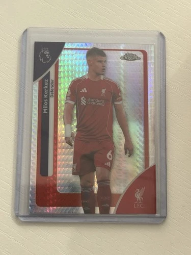 Milos Kerkez 2025 Topps Chrome Premier League Rainbow Refractor
