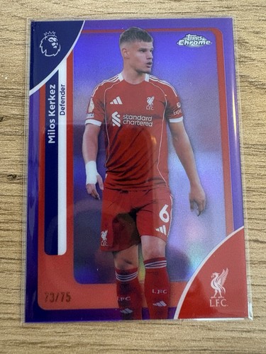 Milos Kerkez 2026 Topps Chrome Premier League Unknown Color /75