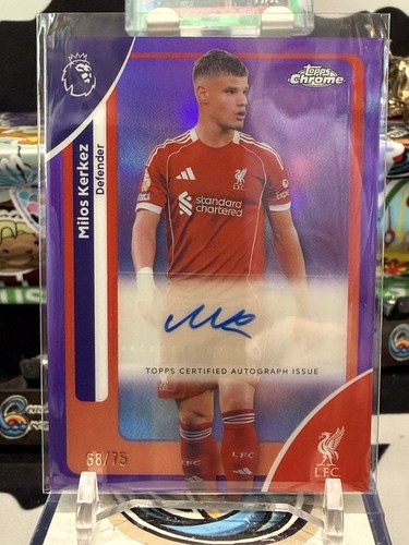 Milos Kerkez 2025 Topps Chrome Premier League Viola /75