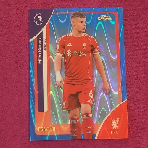 Milos Kerkez 2026 Topps Chrome Premier League Wave Refractor /150
