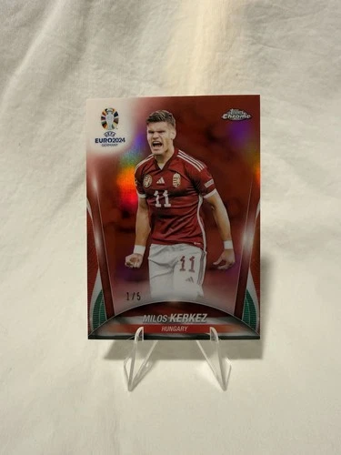 Milos Kerkez 2024 Topps Chrome UEFA Euro Red Refractor /5