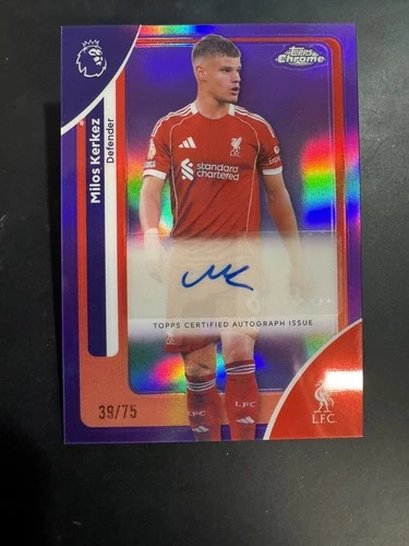 Milos Kerkez 2026 Topps Cromo EPL Purple Refractor /75