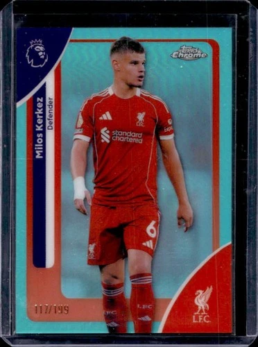 Milos Kerkez 2026 Topps Cromo Premier League Aqua Refractor /199