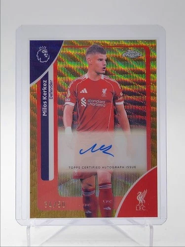 Milos Kerkez 2026 Topps Cromo Premier League Gold Wave /50