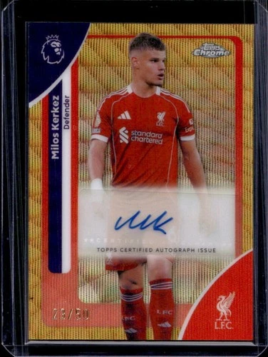 Milos Kerkez 2026 Topps Cromo Premier League Gold Wave Refractor /50