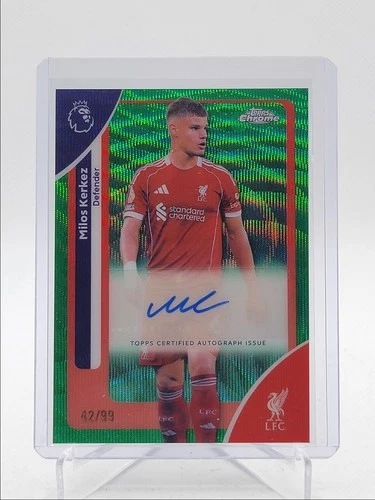Milos Kerkez 2026 Topps Cromo Premier League Green Wave /99