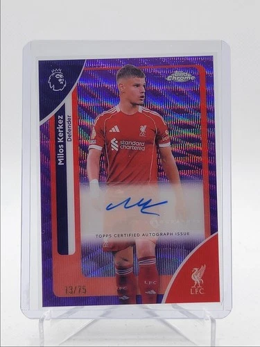Milos Kerkez 2026 Topps Cromo Premier League Purple Wave /75