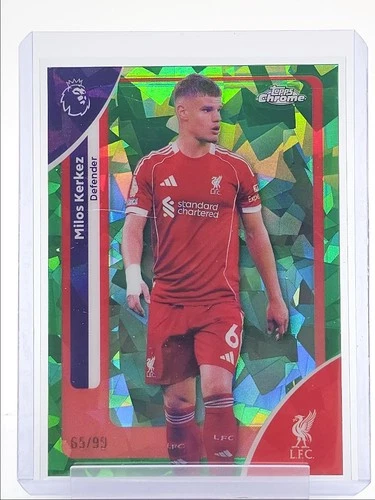Milos Kerkez 2026 Topps Cromo Premier League Sapphire Green /99