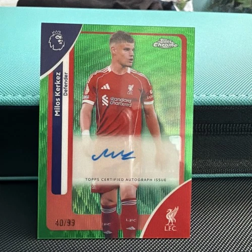 Milos Kerkez 2026 Topps Cromo Premier League Verde Onda /99