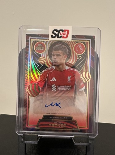 Milos Kerkez 2025 Topps Gold Premier League Colour Match /5