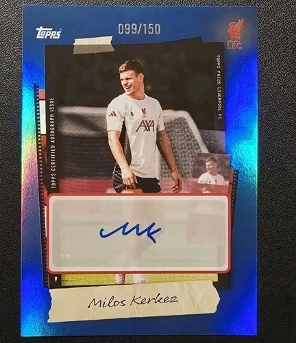 Milos Kerkez 2025 Topps Liverpool Focus Azul /150