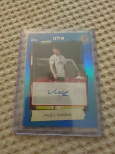 Milos Kerkez 2025 Topps Liverpool Focus Blue /150