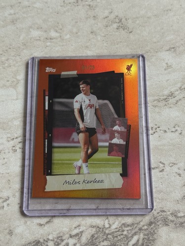 Milos Kerkez 2025 Topps Liverpool Focus Orange /25
