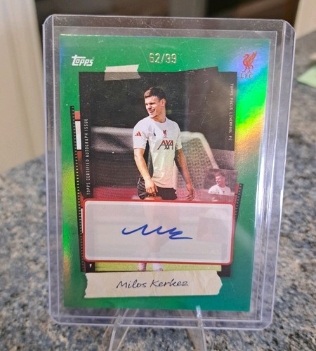 Milos Kerkez 2025 Topps Liverpool Focus Verte /99